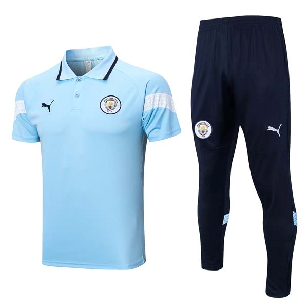 Polo Manchester City Conjunto Completo 2023/24 Azul